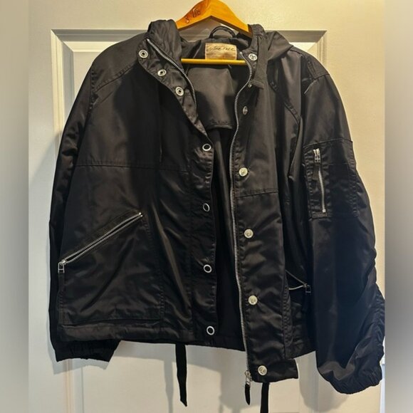 We The Free (Free People) black rain jacket - Picture 1 of 3